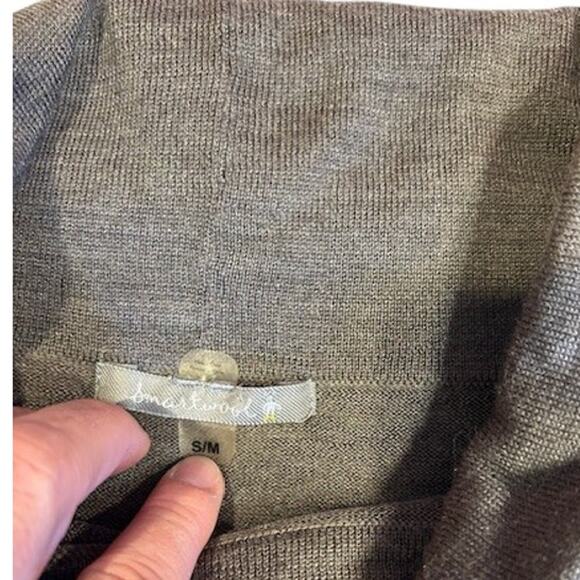 SMARTWOOL Brown Grey Poncho Cowl Neck Merino Wool Blend Sweater Small Medium S/M - Picture 3 of 10